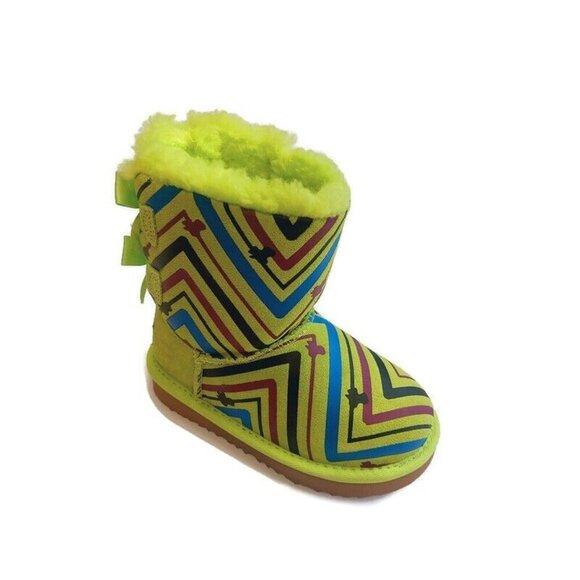 UGG Bailey Bow II Toddler Boot Size 9 Age 3-4 Galactic Print Green 1133130T - Picture 1 of 8
